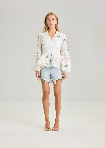 RAVNRAVN ALIAHRV GARDEN BLOUSE Blouse White Garden