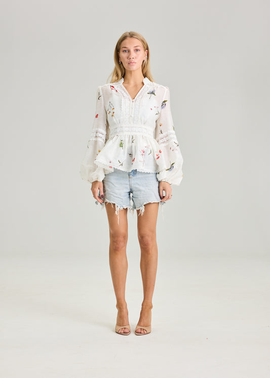 RAVNRAVN ALIAHRV GARDEN BLOUSE Blouse White Garden