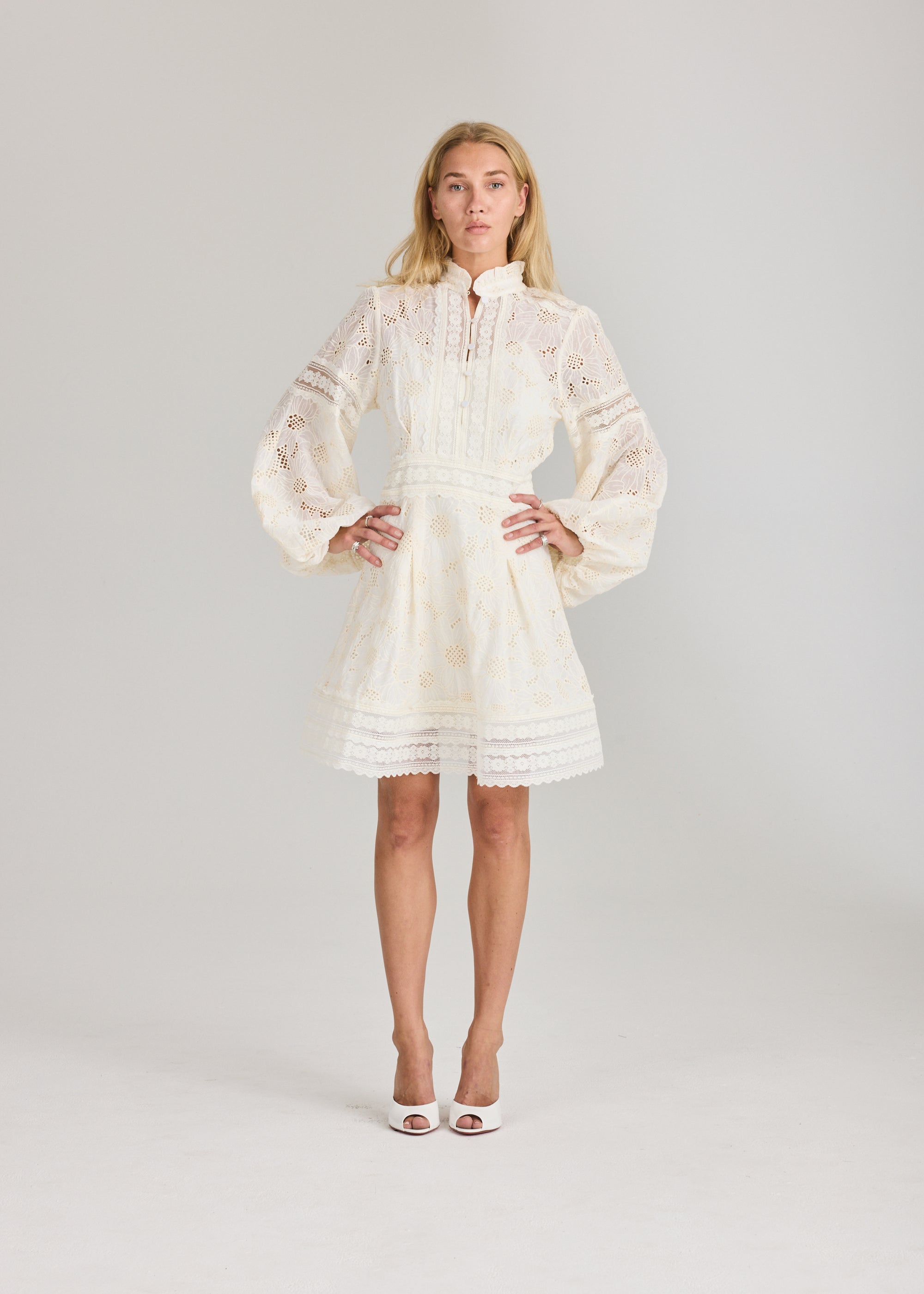 cream daisy dress Villa Daisy Mini Dress - Green, Yellow and Cream