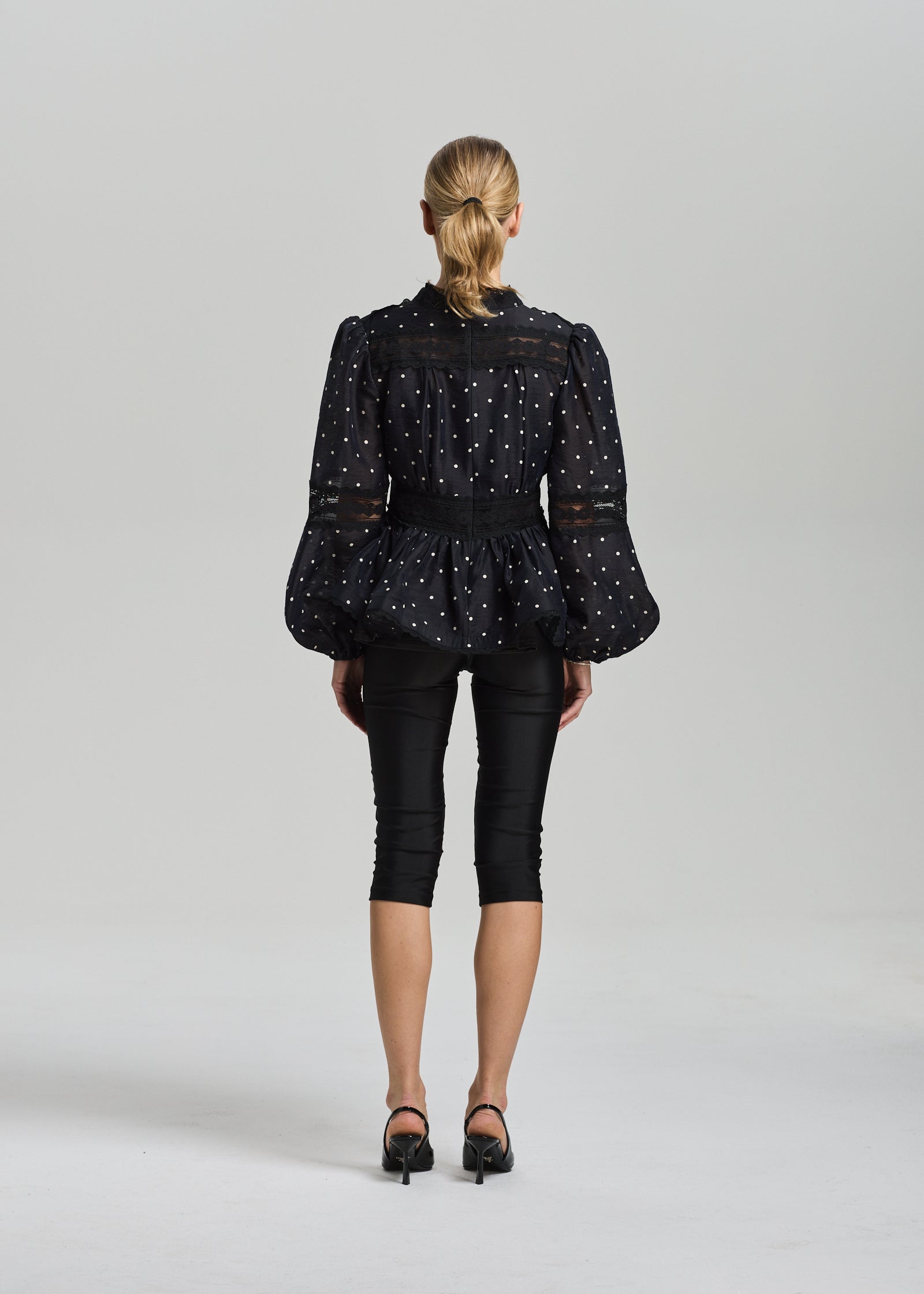 RAVNRAVN Aliah Dot Blouse Blouse Black Ivory Dots