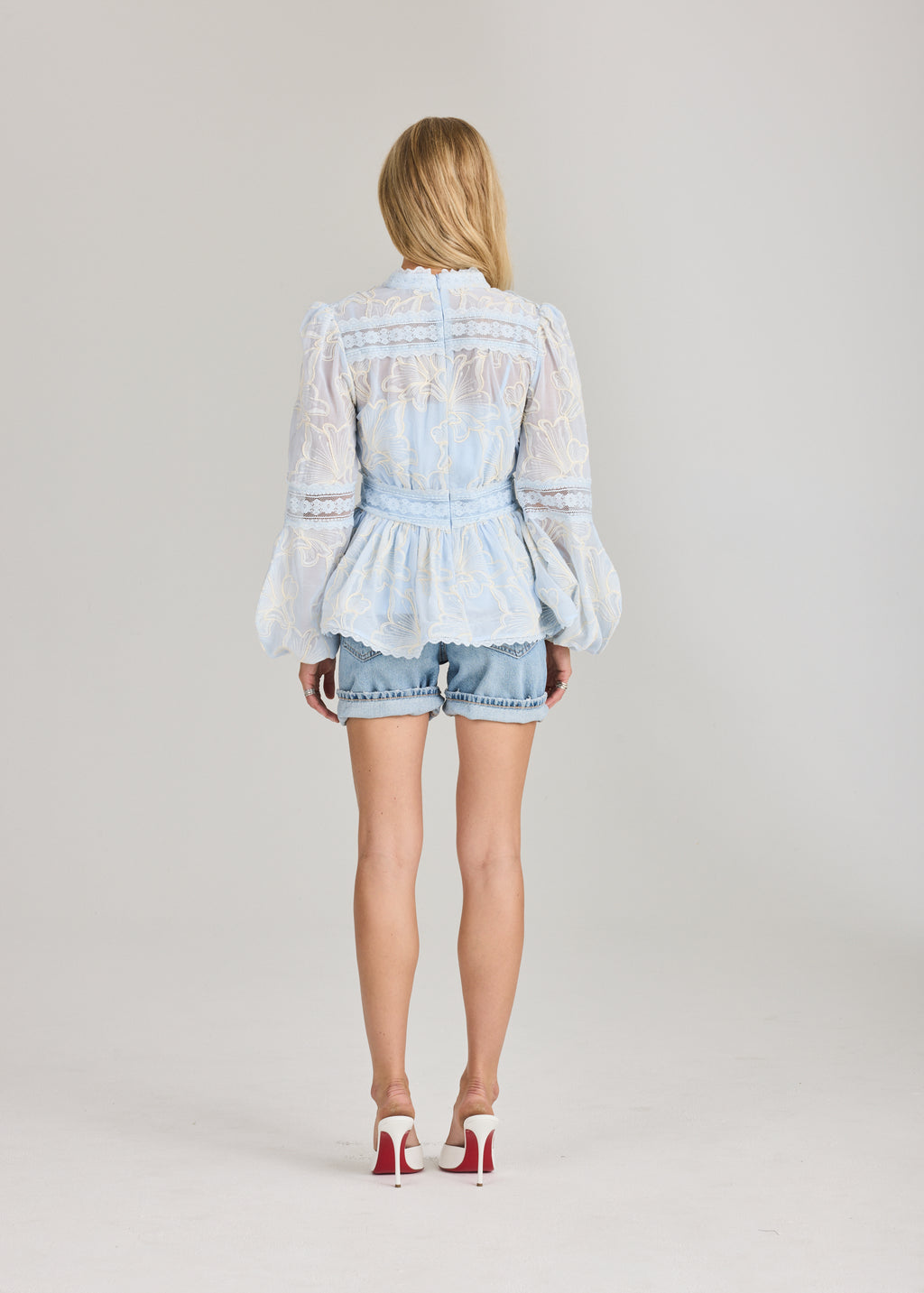 RAVNRAVN Aliah Needle Blouse Blouse Arctic Blue