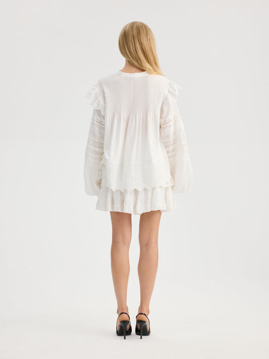RAVNRAVN LITARV BLOUSE Blouse White