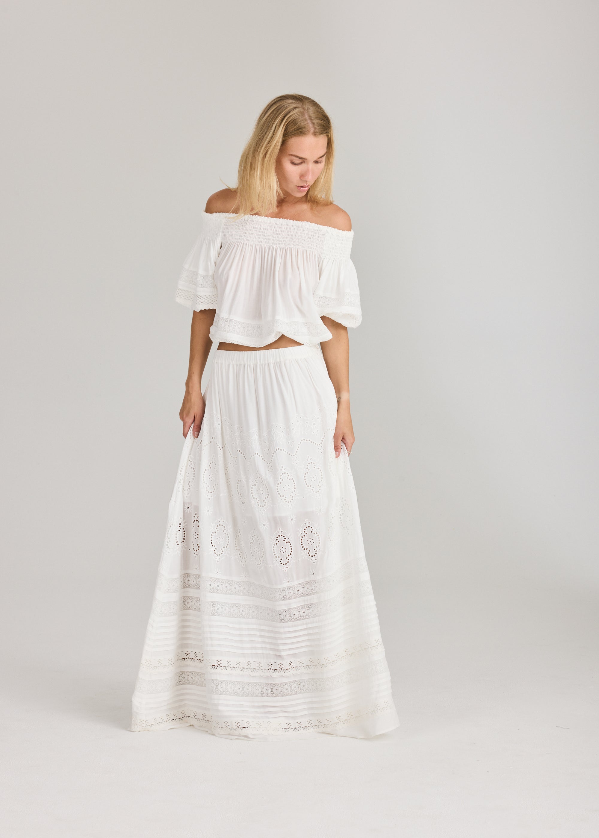 RAVNRAVN Lita maxi skirt Skirt White